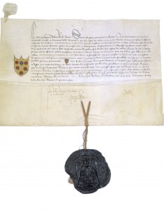 Il giglio di Firenze è una concessione del re di Francia Luigi XI. Questo è l'atto esposta alla mostra Una volta nella vita